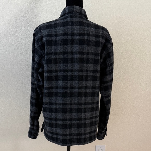 Men’s Theory Black & Gray Plaid Wool Jacket Shirt - Picture 3 of 14